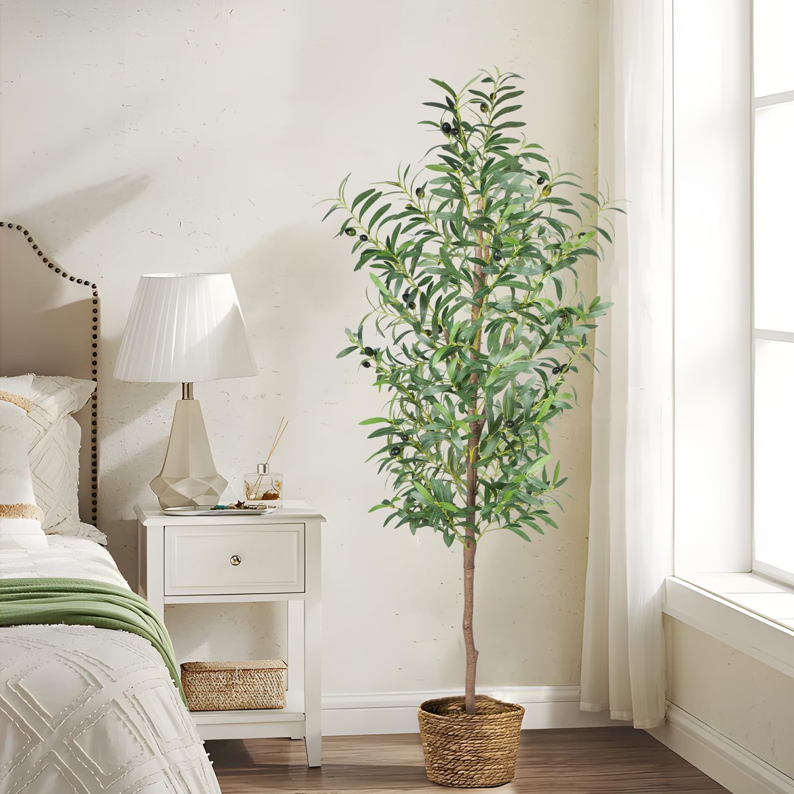CETRD Fake Olive Tree, 5FT Tall Artificial Olive Trees 60in Faux Silk ...