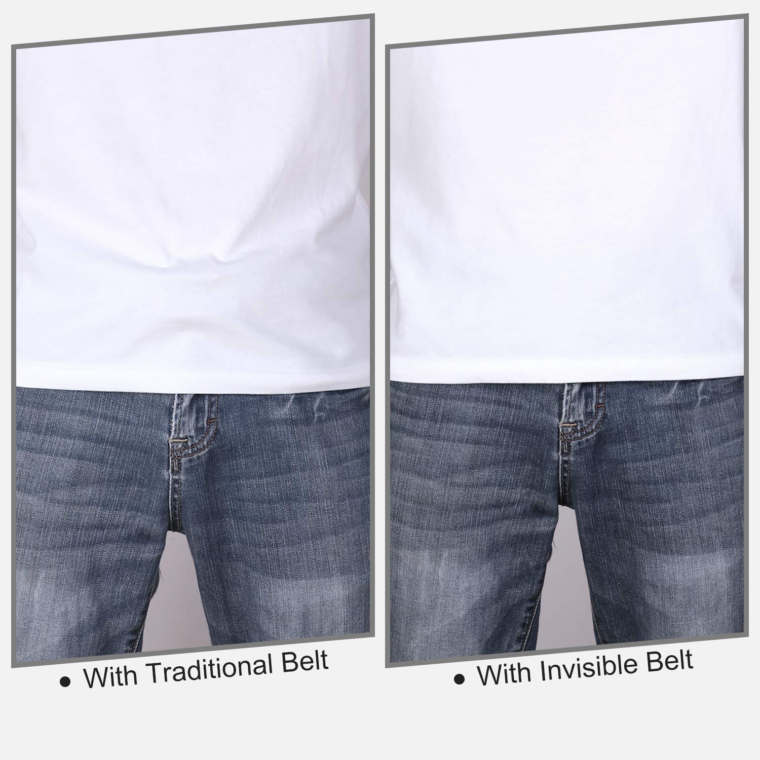 Elastic Waist Belts for Men & Women Fashion Adjustable Stretch Belt No Show Flat Buckle