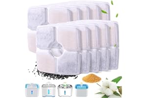 RBAYSALE Cat Water Fountain Filter, 10 Pack Replacement Filters for 84oz/2.5L Automatic Pet Fountain Cat, Dog Water Dispenser, 3 Triple Filtration System
