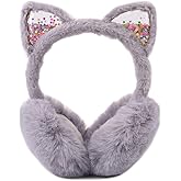 PESAAT Fluffy Ear Muff for Women Plush Earmuffs Kids Winter Earmuffs Girls Boys Cold Weather Ear Warmer
