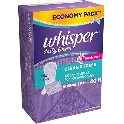 Whisper Daily Liners Clean and Fresh 40N