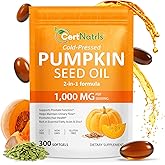GTZSXNP Pumpkin Seed Oil Capsules,2 in 1 Pumpkin Seed Oil with Saw Palmetto, Supplements Supports Hair Growth, Bladder & Prostate Health | Non-GMO