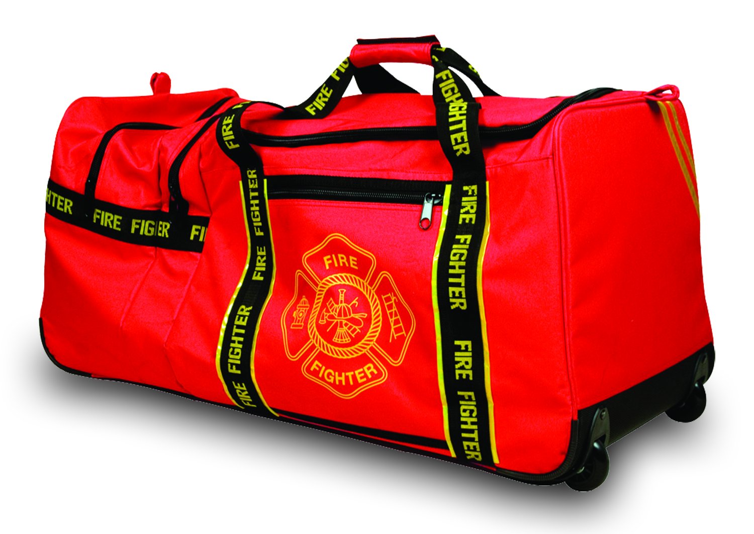 OccuNomix OK6565001 Large Gear Bag with Wheels, “Firefighter” Woven In