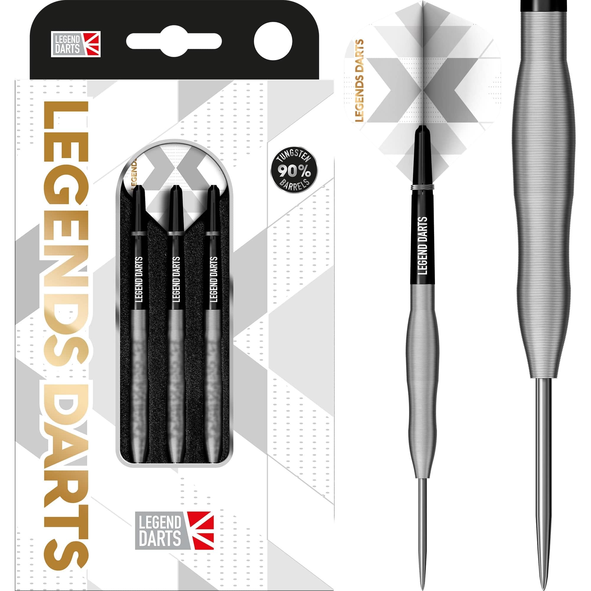 Legend Darts | Steel Tip Darts Set | 90% | Tungsten | Pro Series | V32 | Full Microgrip (22, Grams)