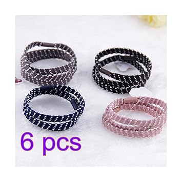 Arroyo 6pcs 8mm Wide Flat Elastic Ponytail Holders Hair Bands Hair