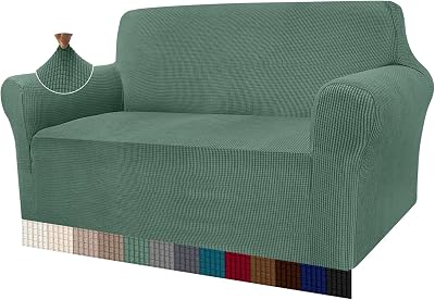 Granbest High Stretch 2 Seater Sofa Cover Jacquard Non Slip Matcha Green