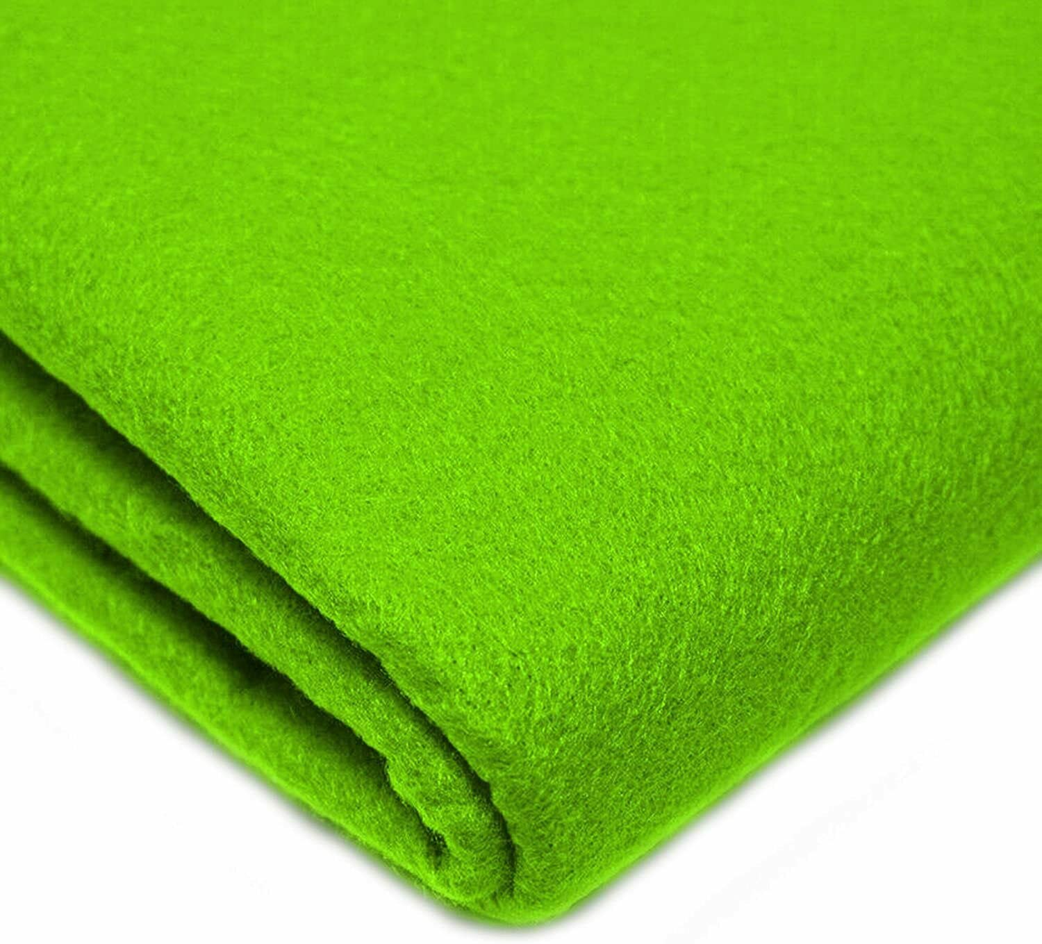 Multi Purpose Acrylic Felt Baize Fabric Material Suitable for Poker Bridge Card Craft Table 58" - 150cm Wide Sold As Pre Cut Lengths (Lime Green, 1 Meter)