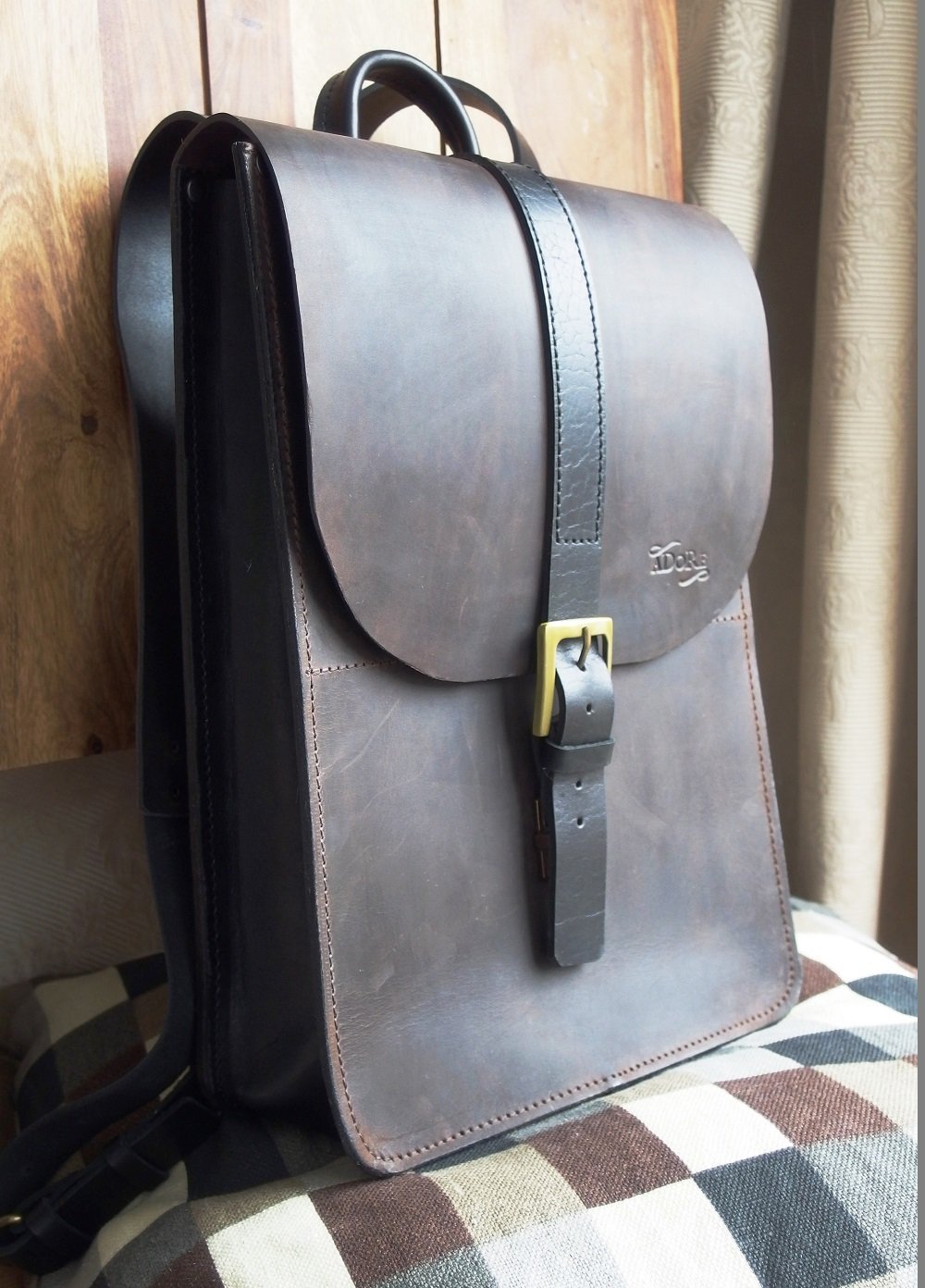 top grain leather backpack