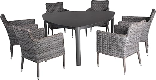 Wholesaler Gmbh 6er Sitzgruppe Poly Rattan Grau Braun Tischset Essgruppe Gartenset Gartenmobel Amazon De Kuche Haushalt