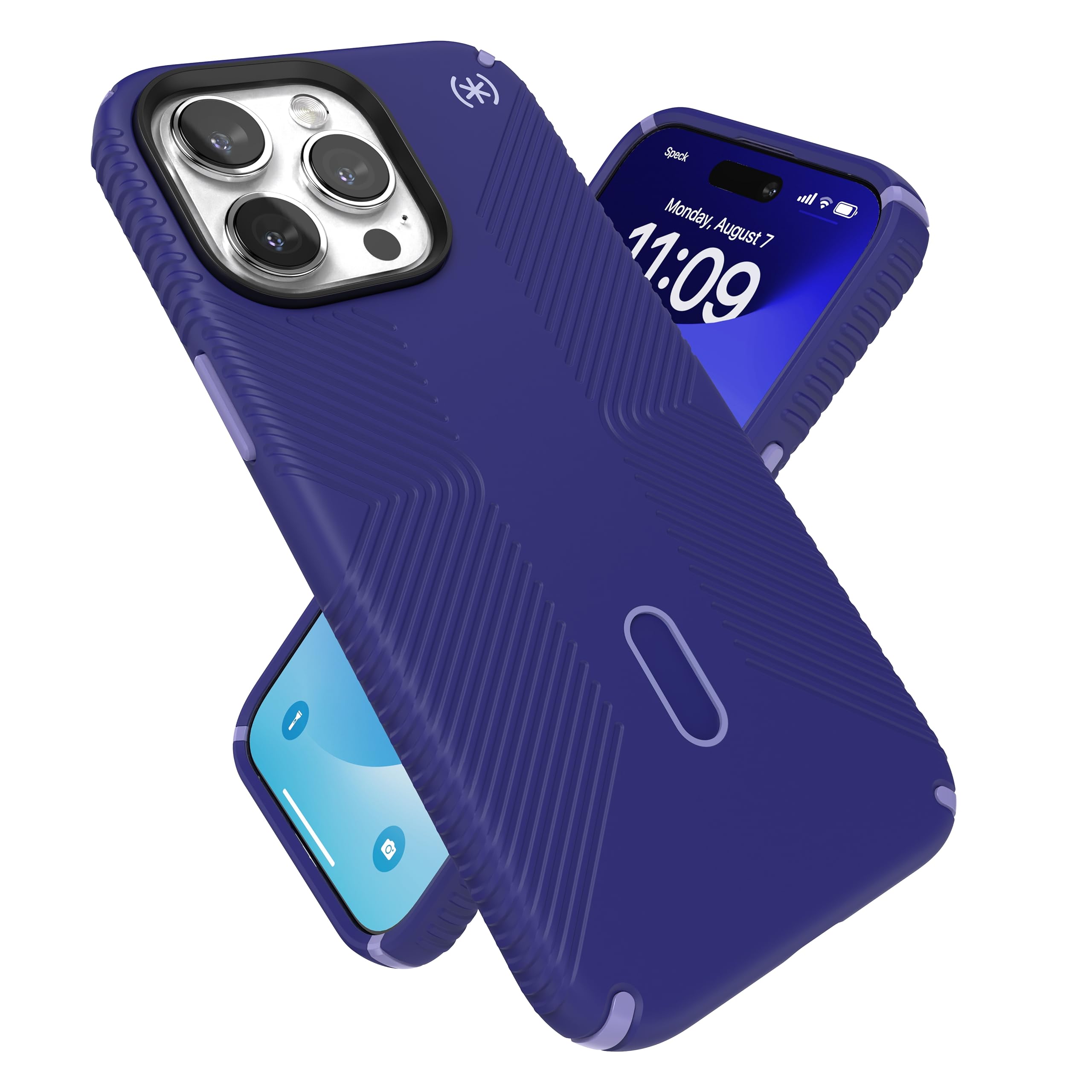 Speck iPhone 15 Pro Max Case - ClickLock No-Slip Interlock, MagSafe Compatible, Drop Protection Grip - Soft Touch 6.7 Inch Phone Case - Presidio2 Grip Future Blue/Purple Ink/Sky Purple — image 1