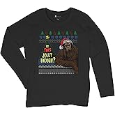is This Jolly Enough Bigfoot Christmas Women's Long Sleeve T-Shirt Funny Sasquatch Legend Ugly Sweater Party Dead Inside
