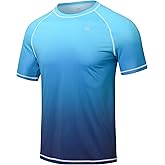 Satankud Men's UPF 50+ Rashguard Swim Tee Short Sleeve Running Shirt Swimwear Swim Hiking Workout Shirts