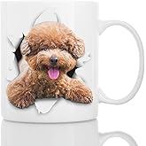 Funny Brown Poodle Mug - Ceramic Funny Coffee Mug - Perfect Dog Lover Poodle Gifts - Cute Novelty Coffee Mug Present - Great Birthday or Christmas Surprise for Friend or Coworker, Men and Women (11oz)