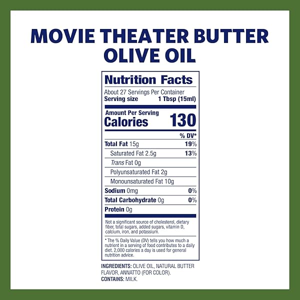 KERNEL SEASON’S MOVIE THEATER BUTTER OLIVE OIL, POPCORN OIL, 13.75 OUNCE