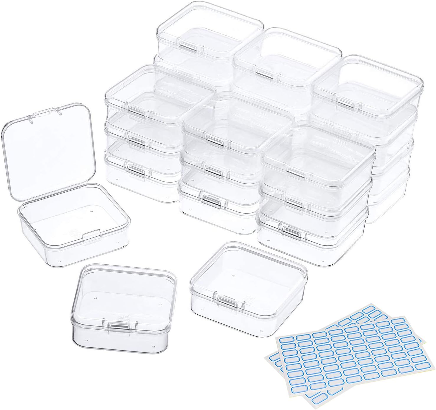 DUOFIRE Small Box Clear Plastic Bead Storage Container 24
