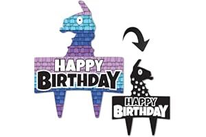 THINK GREEN FUN Fort Gamer Birthday Cake Topper Nite Party Decor
