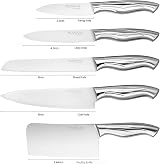 nuovva Kitchen Knife Set with Rotating Stand 7 pcs Sharp Stainless Steel view 2