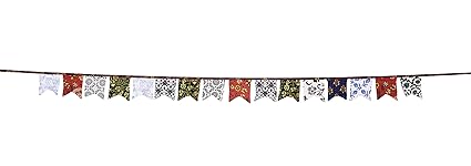 Cotton Fabric Banner Bunting Mandala Print Flag Birthday Party Baby Shower Decoration for Door/Room/Hall Decor by Handicraft-Palace