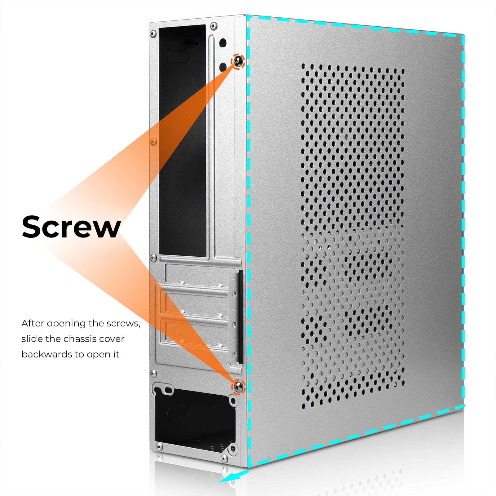 mATX (Mini ITX) PC Case,Micro ATX PC Case,Mini Tower Small Form Factor,0.8mm Thickness SPCC Material,Suitable for MicroATX(244mm x 244mm)/Mini ITX(170 * 170mm) Motherboards