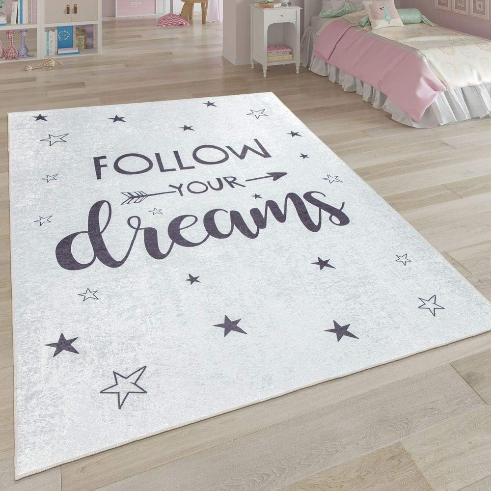 Accessoires Et Decorations Tapis La Chambre De Bebe Dimension 80x150 Cm Paco Home Tapis Pour Enfant Tapis Lavable Chambre Enfant Etoile Lune Et Carreaux Couleur Rose