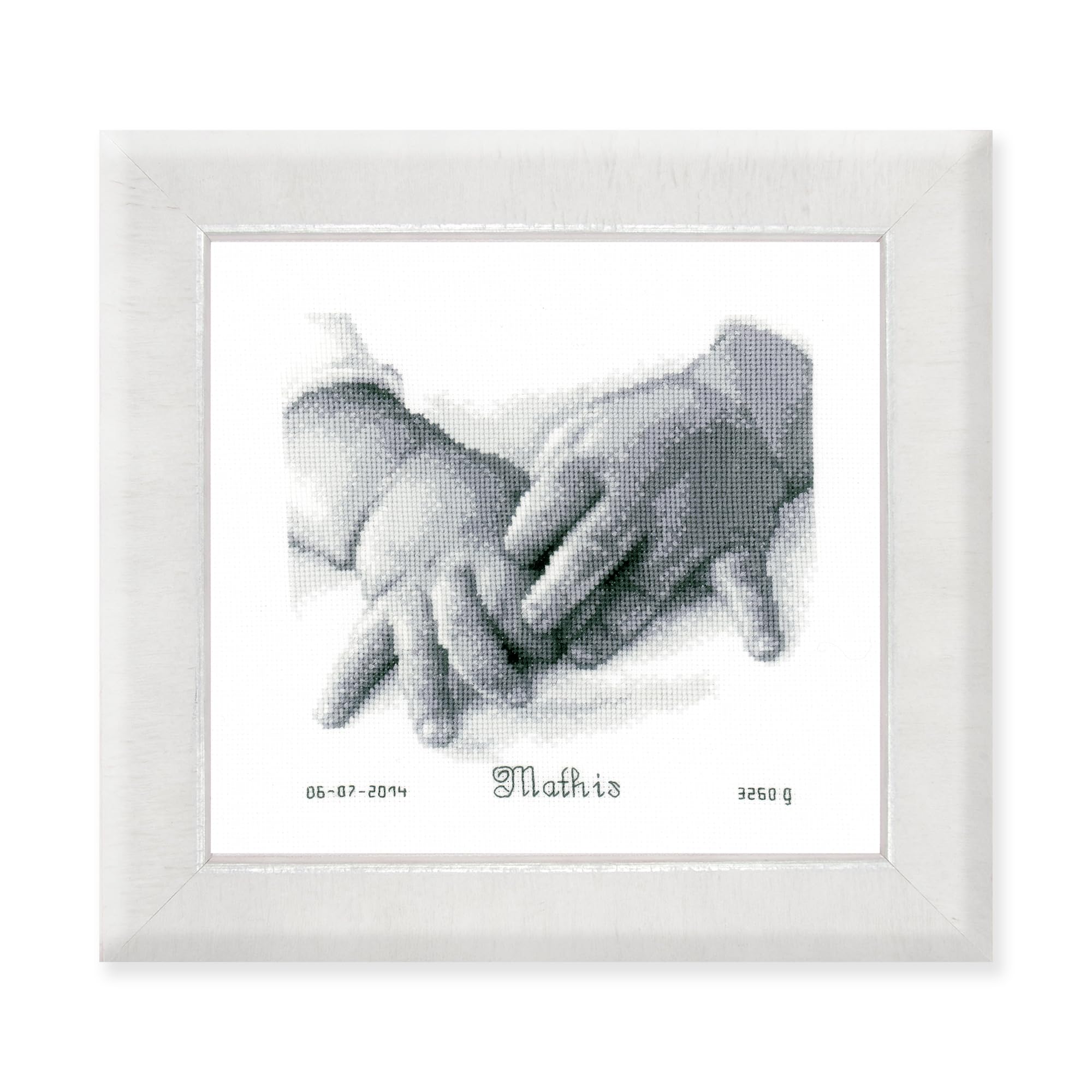 Vervaco 1-Piece Baby Hands, Black and White