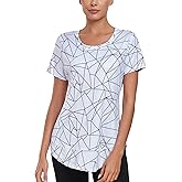Abrooical Women's Short Sleeve Workout Shirts Crew Neck Sports Yoga Running Quick Dry Tops Side Split Tee