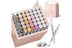 Arrtx OROS 48 Color Skin Tone Alcohol Markers, Brush and Chisel Alcohol-Based Art Markers, Portrait Color Markers for Artist 