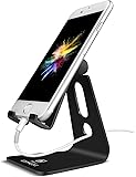 Adjustable Cell Phone Stand, Lamicall iPhone Stand : [UPDATE VERSION] Cradle, Dock, Holder For Switch, iPhone 8 X 7 6 6s Plus 5 5s 5c charging, Accessories Desk, all Android Smartphone - Black