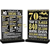 70th Birthday Decorations for Women Men,1956 birthday decorations,Acrylic Poster Table Sign With Stand,Vintage 1956 Table Decor Gift 70 Anniversary Decor Gifts Gold