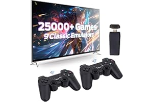 MOAJERRY Retro Game Console, Wireless Retro Game Console, Plug & Play Video TV Game with 25,000+ Built-in Games, 4K HDMI Output, and 2.4GHz Wireless Controller, 9 Classic Emulators (64G)