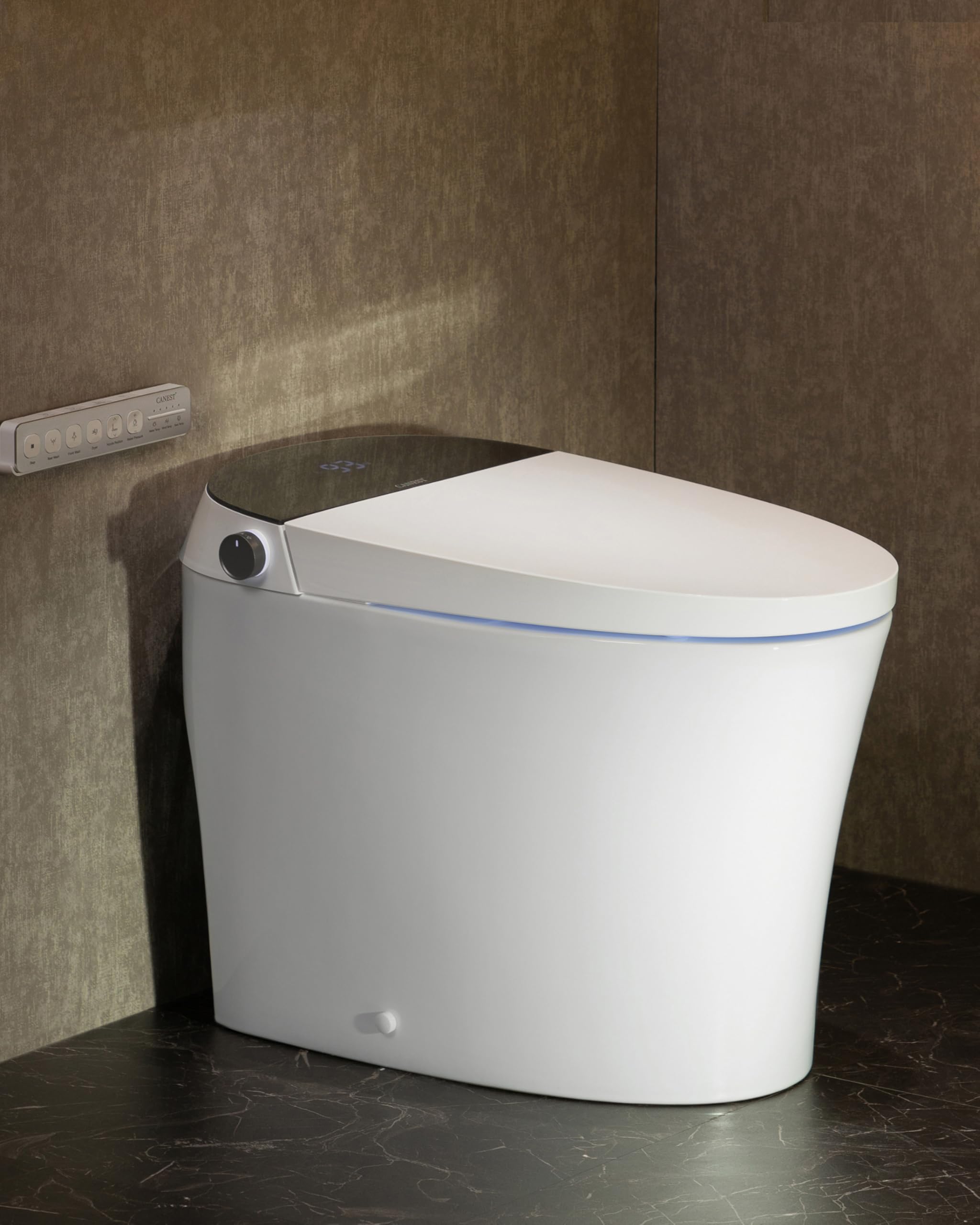 Photo 1 of CANEST Smart Toilet, Smart Toilet with Bidet Built in, ADA Comfort Height, Intelligent Temp Control, Foot Sensor Operation, Warm Water, Heated Seat, Air Dryer, Digital Display (TC-100GE)