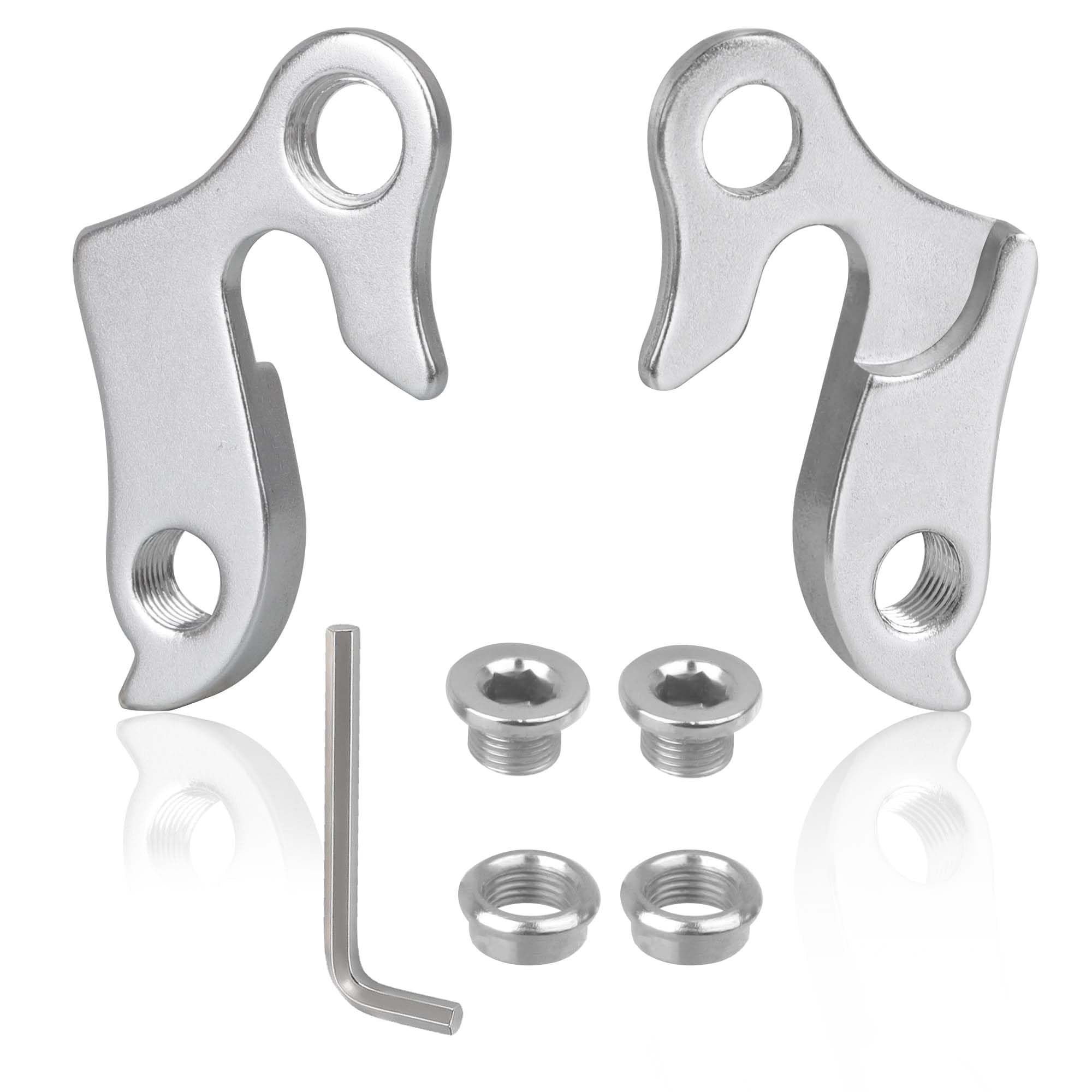 DesertBoy 2 Piece Bike Rear Derailleur Hanger Aluminium Alloy Rear Gear Mech Bike Gear Derailleur Hanger Hook Drop Out Adapter with Allen Wrench and Screws