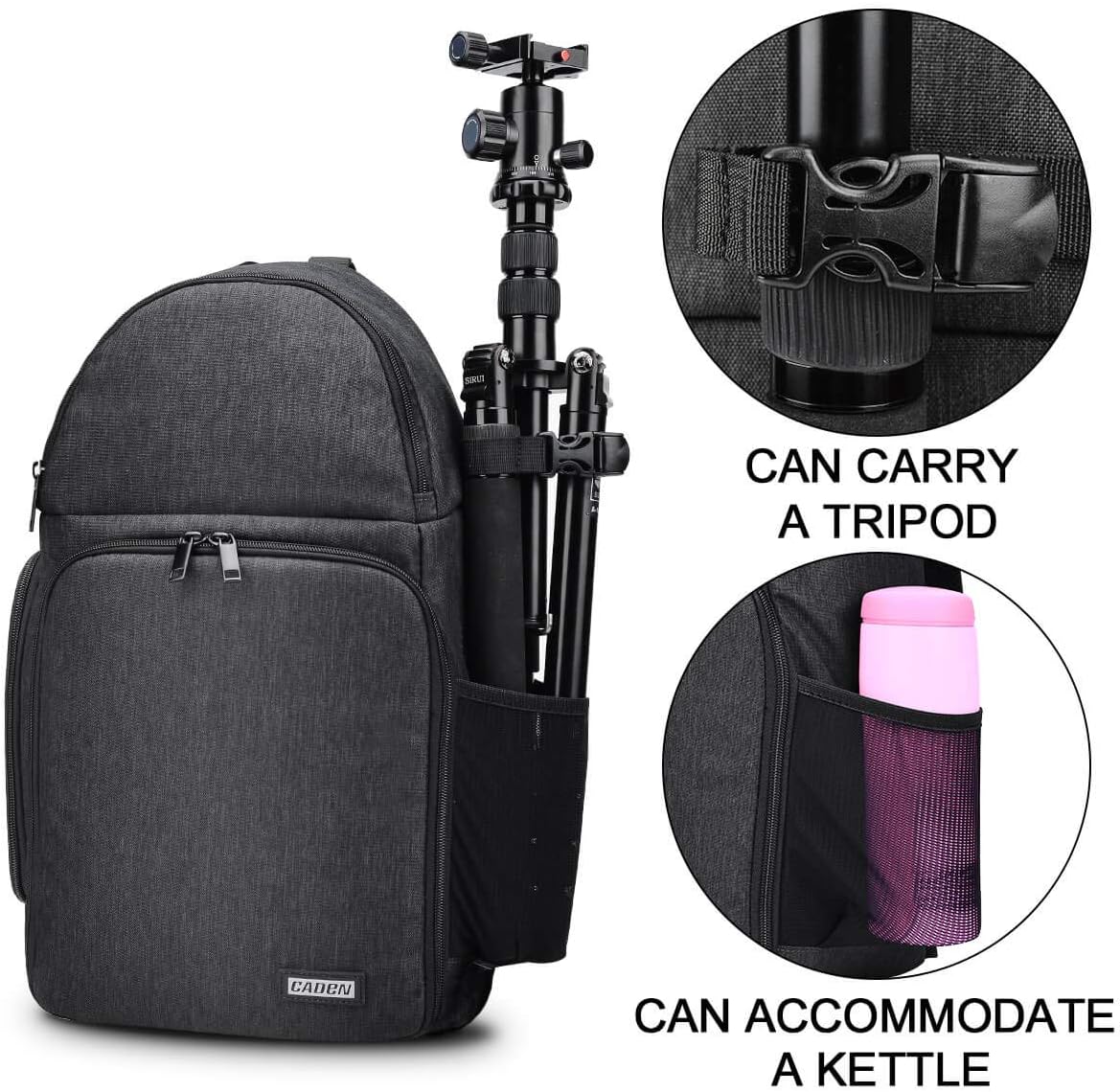 CADEN DSLR Camera Sling Bag Backpack Waterproof, Camera Case Sling Backpack with Tripod Holder, Side Access and Modular Inserts for Mirrorless Cameras Canon Nikon Sony Pentax : Electronics