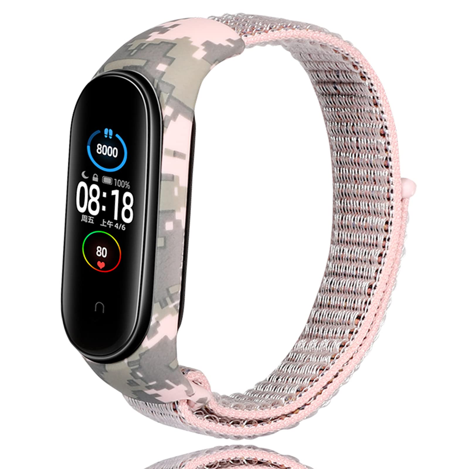 Keecuty Bracelet Compatible with Xiaomi Mi Band 6 Bracelet Xiaomi Mi Band 5 Bracelet, Adjustable Nylon Replacement Strap Compatible Xiaomi Mi Band 4/xiaomi Mi Band 3 for Women Men