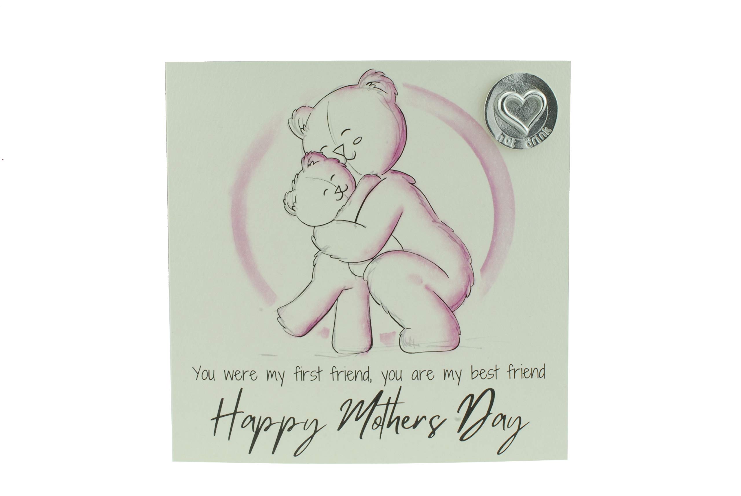 Lovely Mothers Day Card with Adorable Bears Hugging – Includes ‘Hot Drink’ Gift Token (gc-mumhughd)