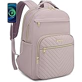 VANKANY Cute Laptop Backpack Women for College, Fashion Teen Girl School Backpack Adult Bookbag for Work Office Nurse Highschool Bag, Light Purple