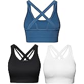Sports Bras for Women HIigh Support, Criss-Cross Back Padded Strappy High Impact Sports Bras for Women Large Bust