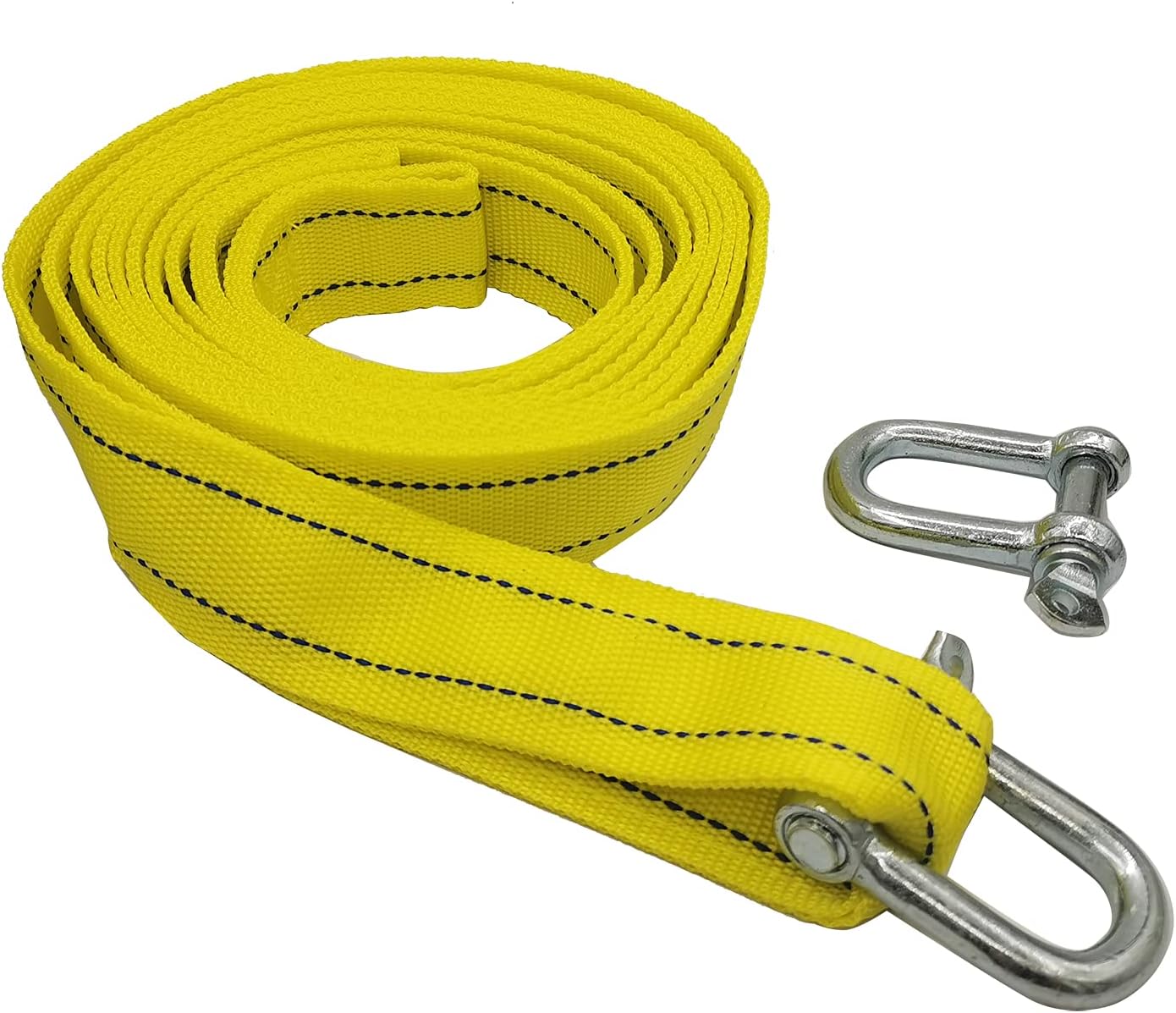 5 Ton 4 Meter Car Tow Strap with Hooks Nylon Car Tow Cable Towing Pull Strap Rope, yellow, 4 meters - Image 4
