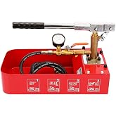 IRONWALLS Hydrostatic Pressure Tester, Pressure Test Pump 5Mpa, 2 Gallon | Manual Water Pressure Test Pump with Gauge &amp; 2 Gallon Tank, 726PSI 5Mpa Water Pipe Leakage Tester, 0-50 Bar Range