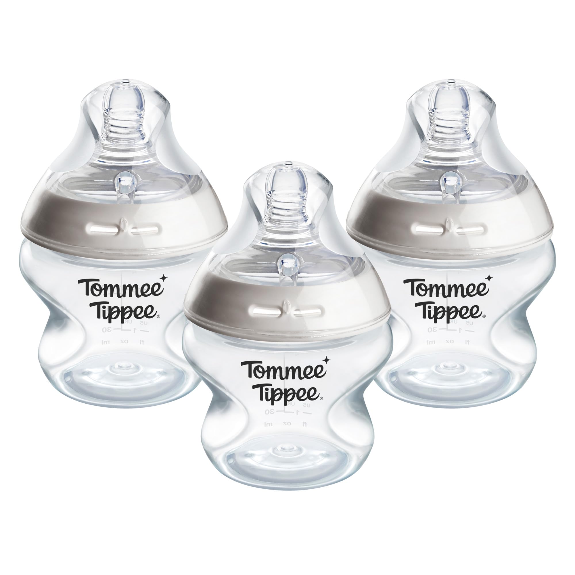 Tommee Tippee Baby Bottles, Natural Start Anti-Colic Baby Bottle with Extra-Slow Flow Breast-Like Teat, 150ml, 0m+, Self-Sterilising, Baby Feeding Essentials, Pack of 3