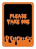 Reflective Aluminum Halloween Sign "Please Take