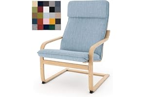 Vepping Lude Multi Colored Armchair Replacement Cover, Fits IKEA Poäng Armchair, Cushion not Included (Cushion Design 3, Polyester - Light Cyan)
