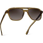 WMP Eyewear – Men’s Polarized Aviator Sunglasses: Double Bridge, Modern Acetate Frame