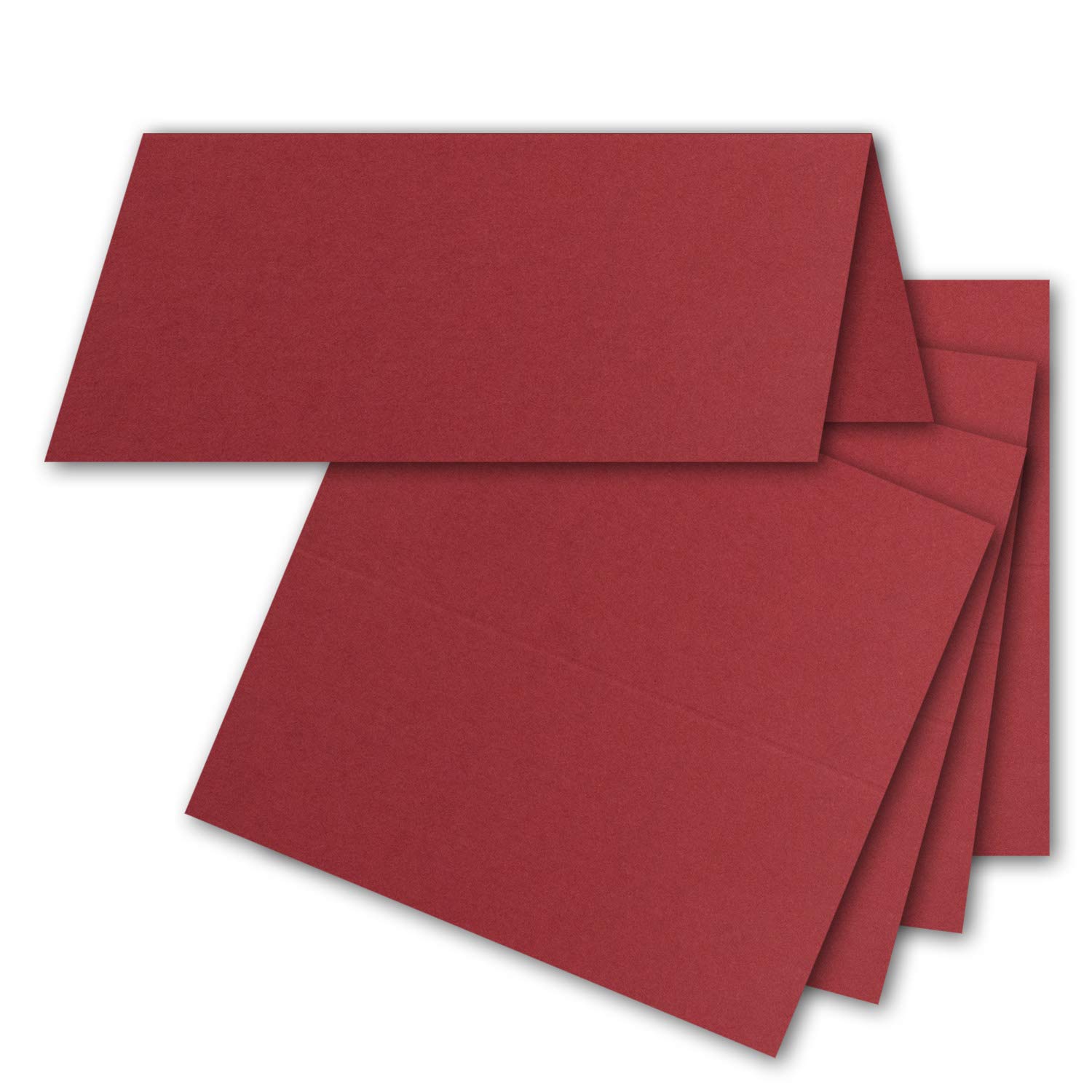 Neuser FarbenFroh place cards, size: 100 x 90 mm (folded 100 x 45 mm), 250 g/m², very sturdy and heavy quality 50 Pieces 14 - Dunkel-Rot