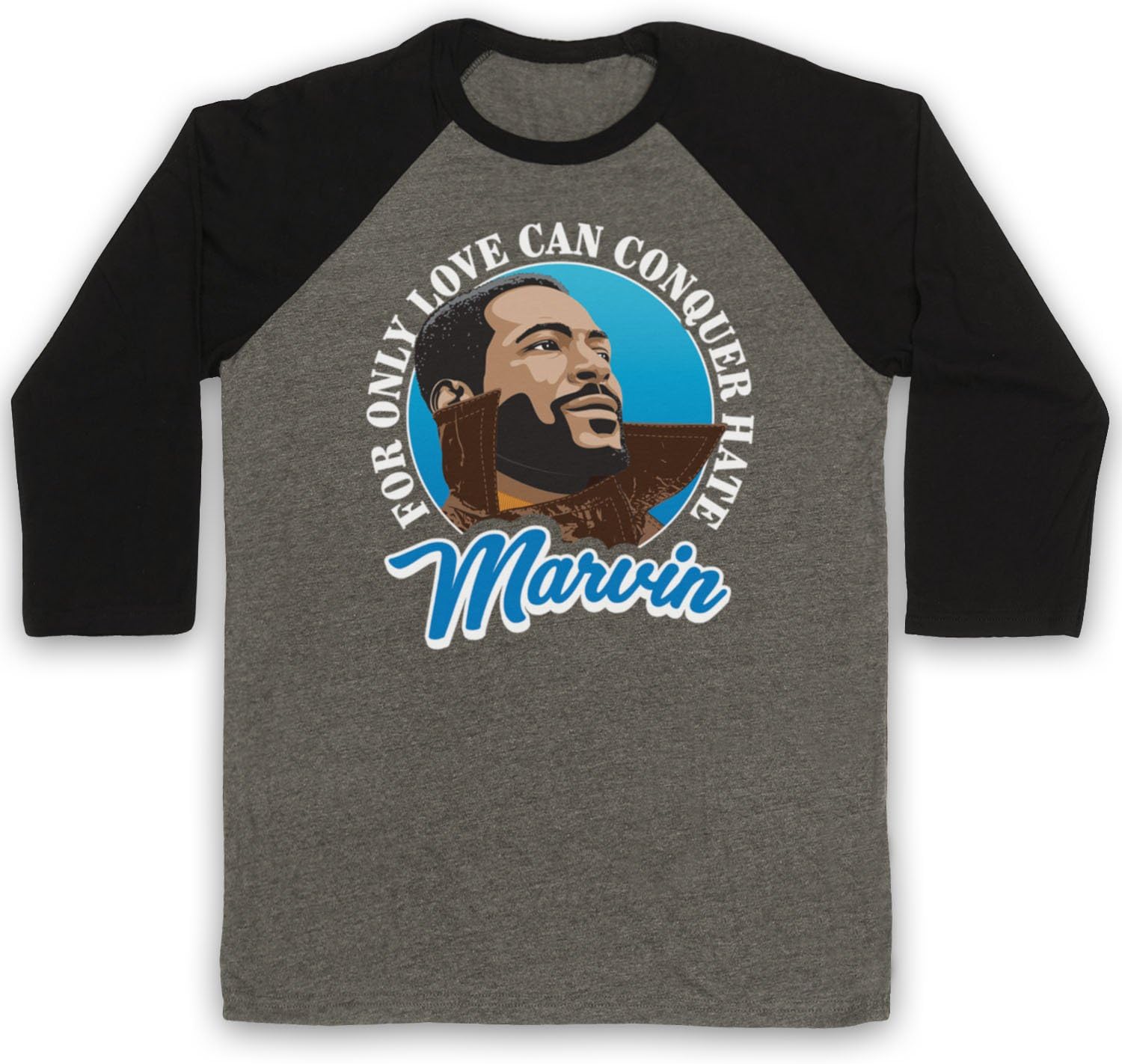 Inspired Apparel Inspired by Marvin What's Going On Soul R&B Legend Unofficial 3/4 Sleeve Retro Baseball Tee
