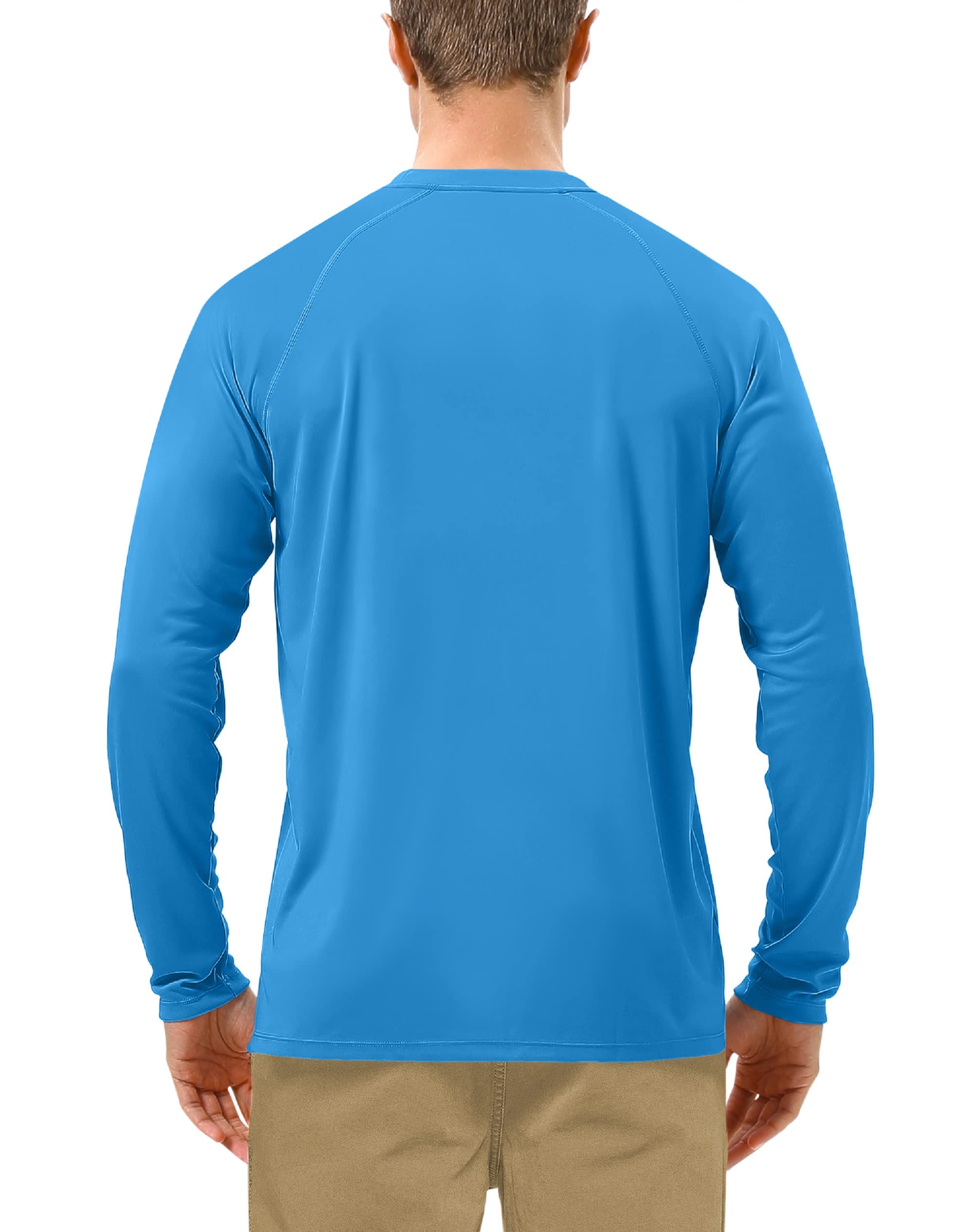 Roadbox Mens UPF 50+ UV Sun Protection Shirts Outdoor Long Sleeve SPF Rash Guard for Fishing Hiking Swimming Running
