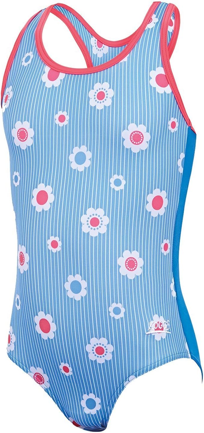 Zoggs Costume Da Bagno Per Bambine Rainbow Unicorn Actionback - Ecolast Riciclato, UPF 50+ E Resistente Al Cloro