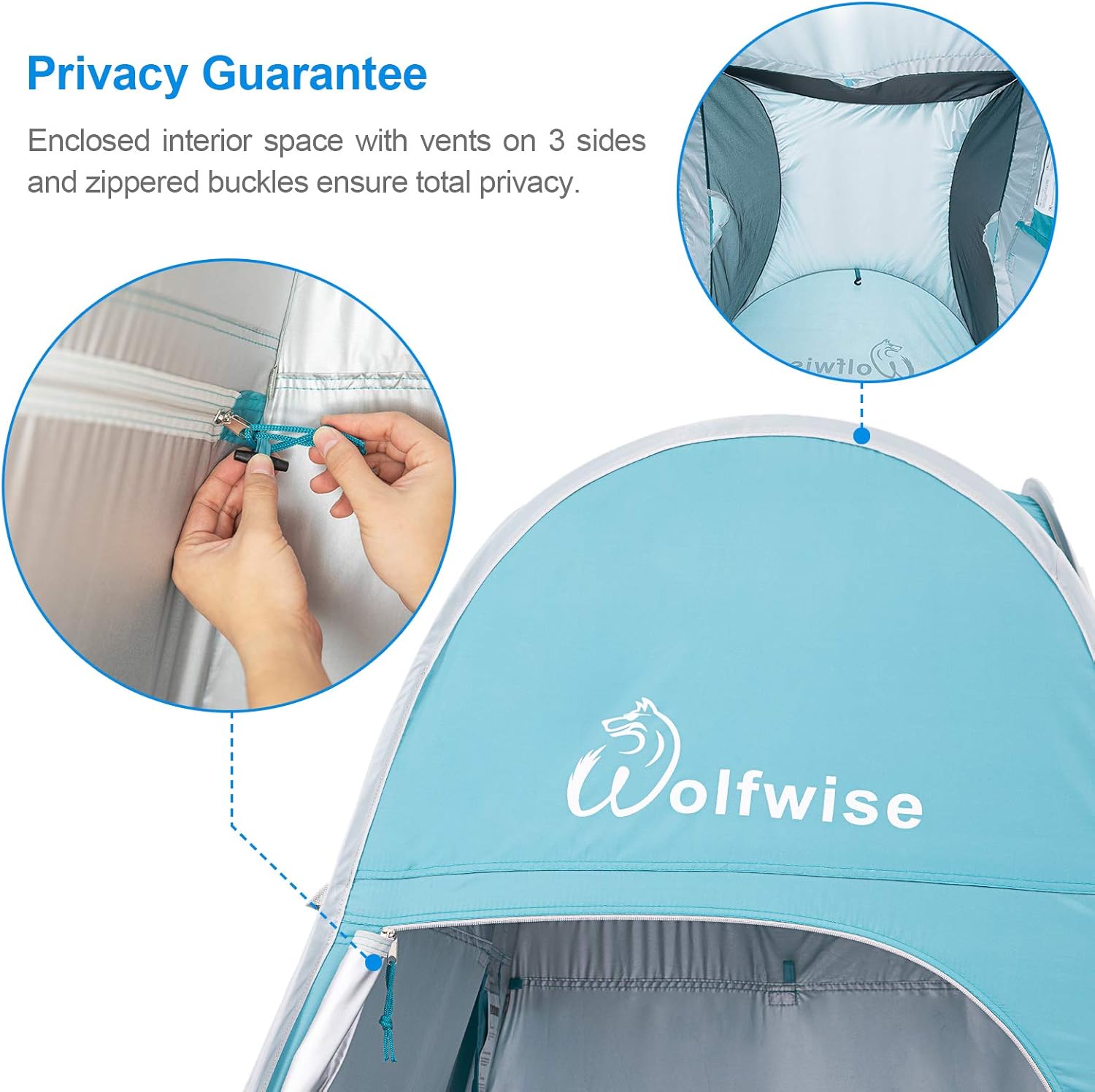 WolfWise Portable Pop Up Privacy Shower Tent Spacious Changing Room for Camping Hiking Beach Toilet Shower Bathroom : Sports & Outdoors