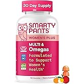 SmartyPants Women's Multivitamin Gummies, Omega 3 (DHA/EPA), Methylfolate, CoQ10, Vitamin D3, C, Vitamin B12, B6, A, K & Zinc, Inositol, Gluten Free, 120 Count (40 Day Supply)
