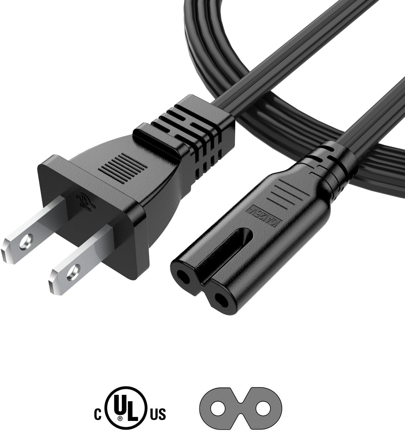 Garyway 6Ft 2 Slot 18AWG AC Wall Power Cord Cable for PS4 PS3 Slim, Xbox One S/Xbox